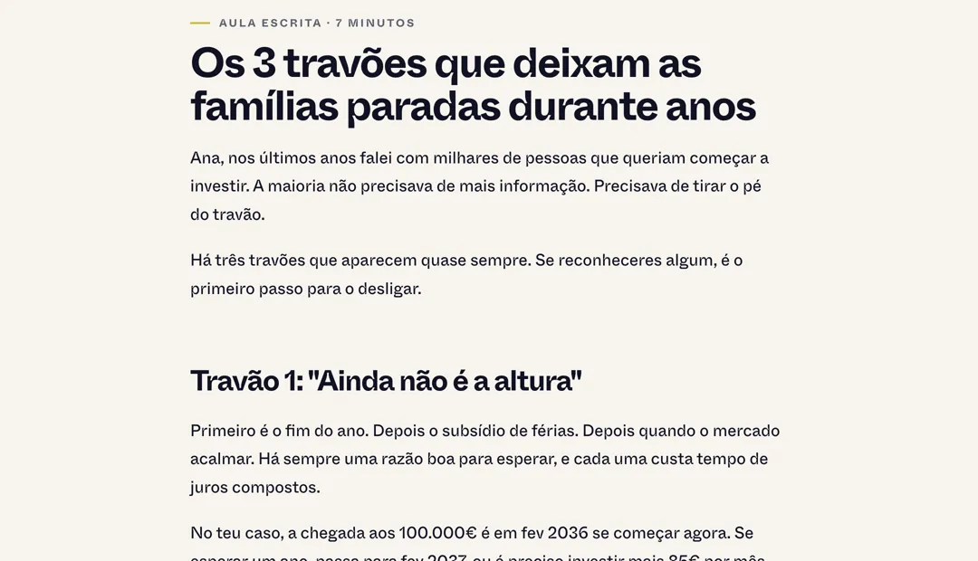 Aula escrita: os 3 travões