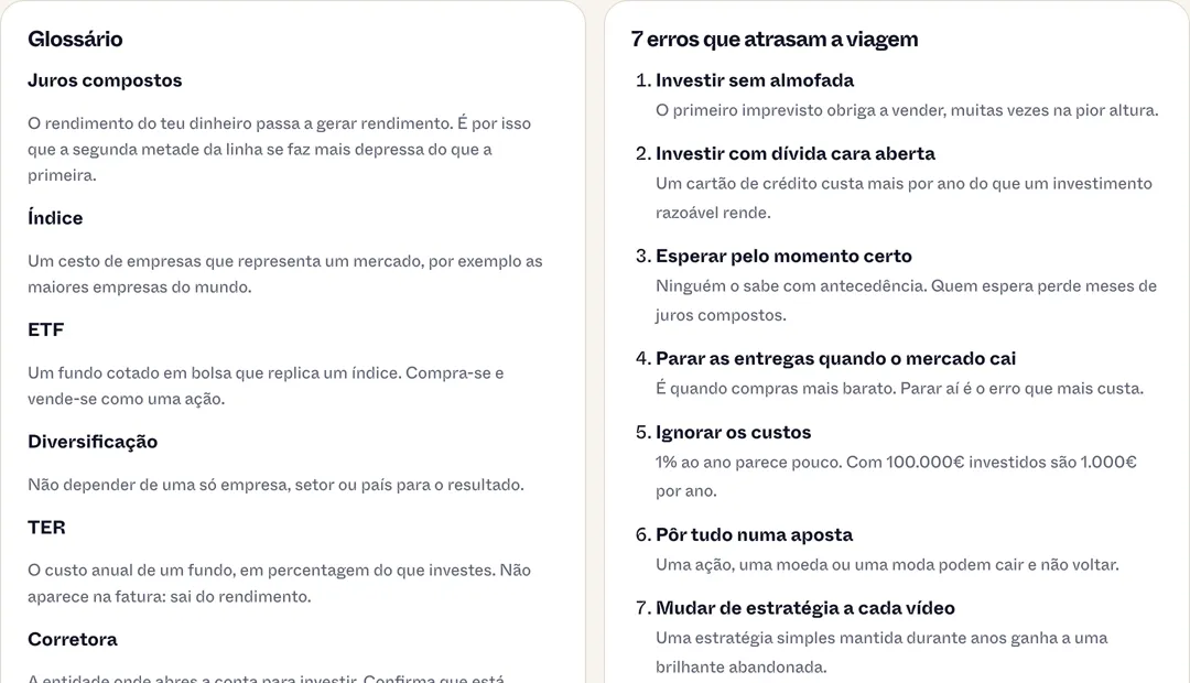 Glossário de bolso e os 7 erros